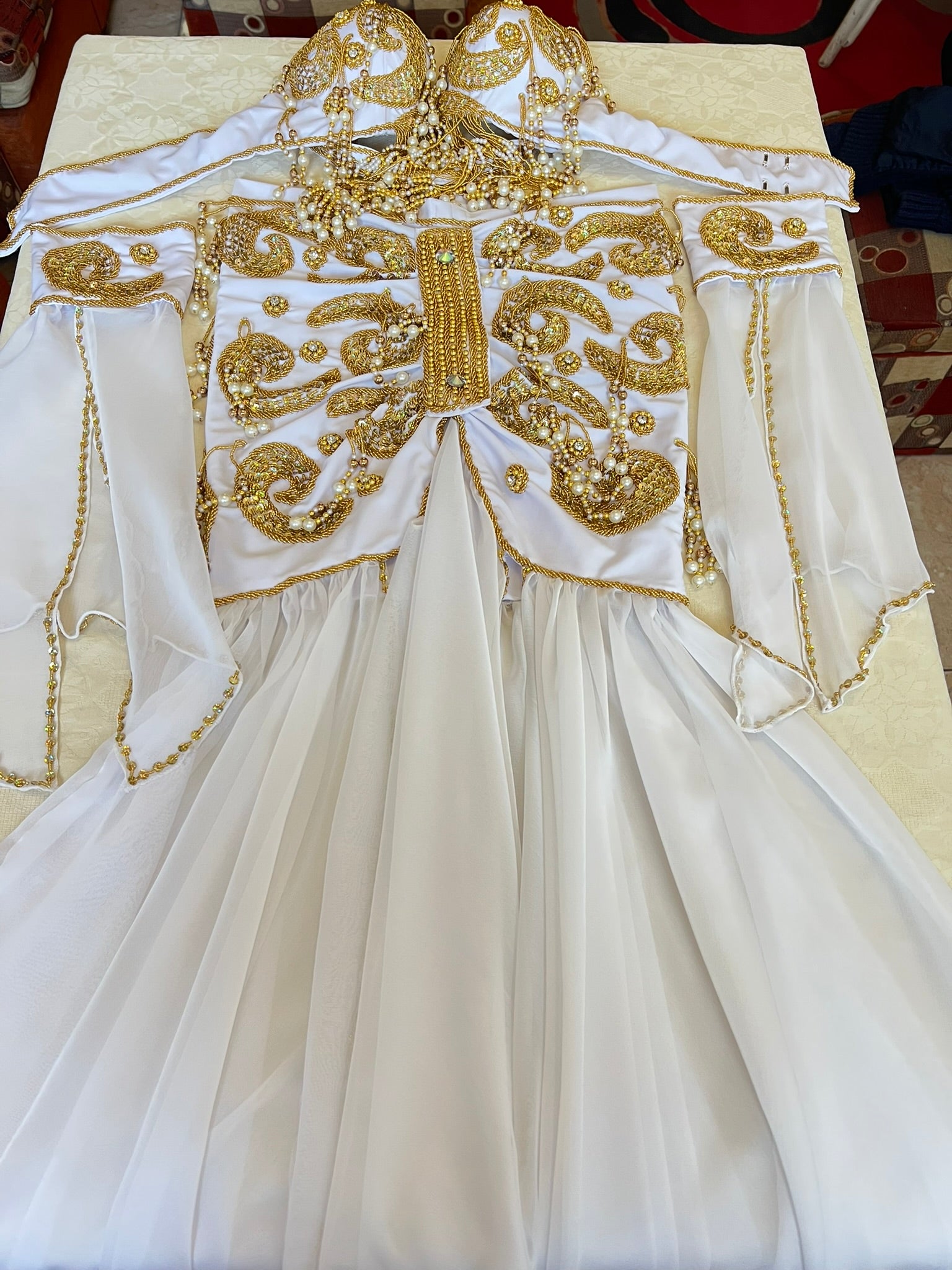 Professional belly dance costume, Handmade beaded embellished belly dance skirt and bra set, High quality