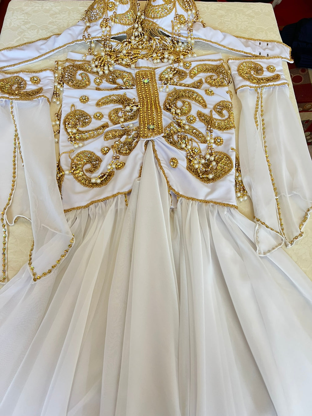 Professional belly dance costume, Handmade beaded embellished belly dance skirt and bra set, High quality