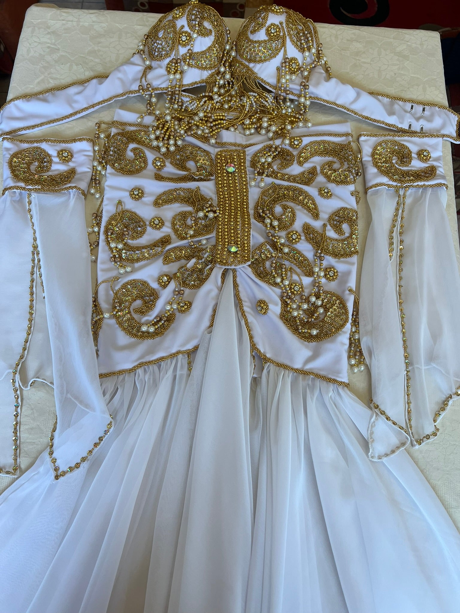 Professional belly dance costume, Handmade beaded embellished belly dance skirt and bra set, High quality