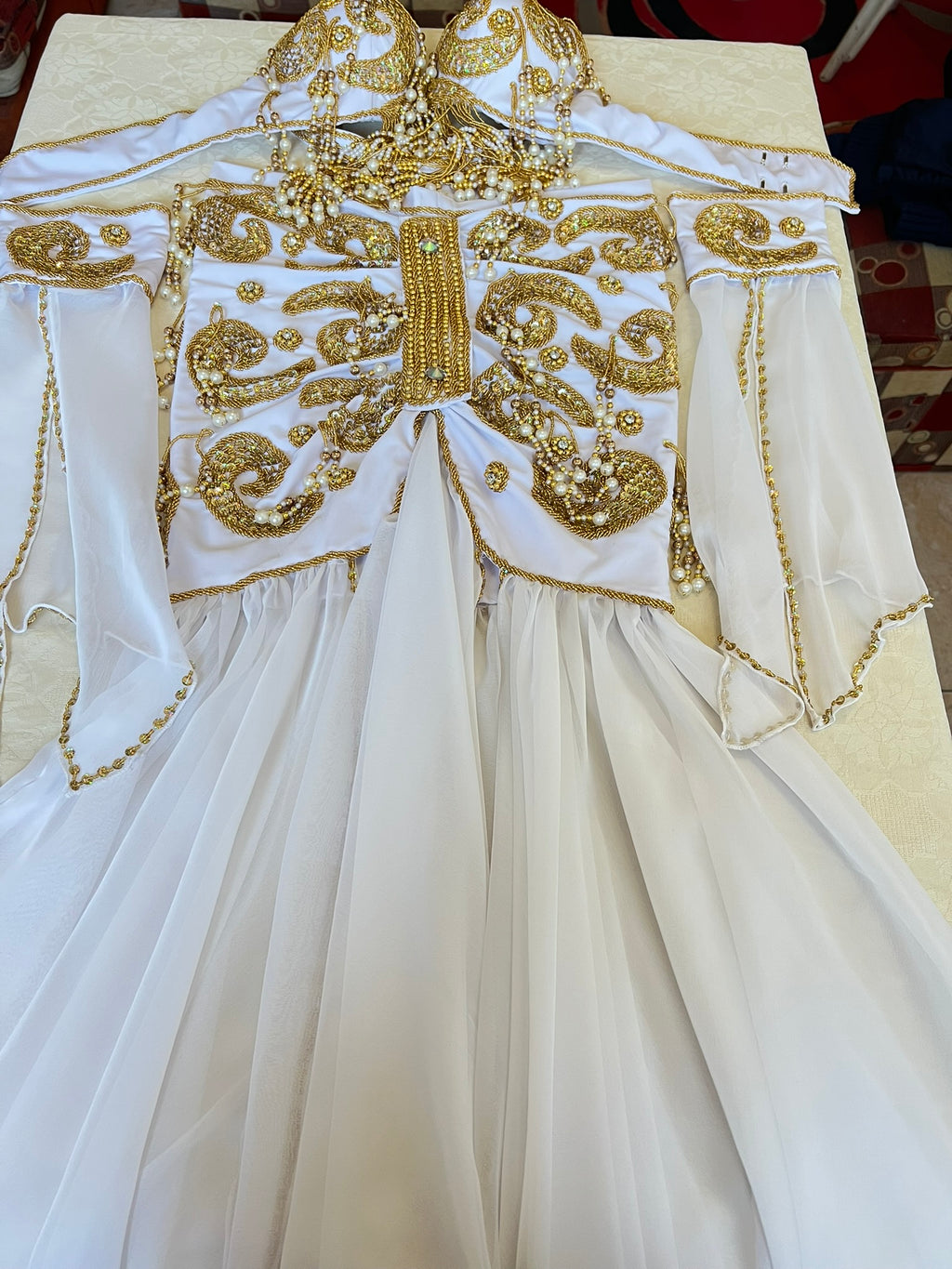 Professional belly dance costume, Handmade beaded embellished belly dance skirt and bra set, High quality
