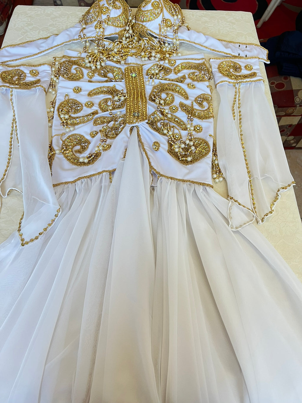 Professional belly dance costume, Handmade beaded embellished belly dance skirt and bra set, High quality