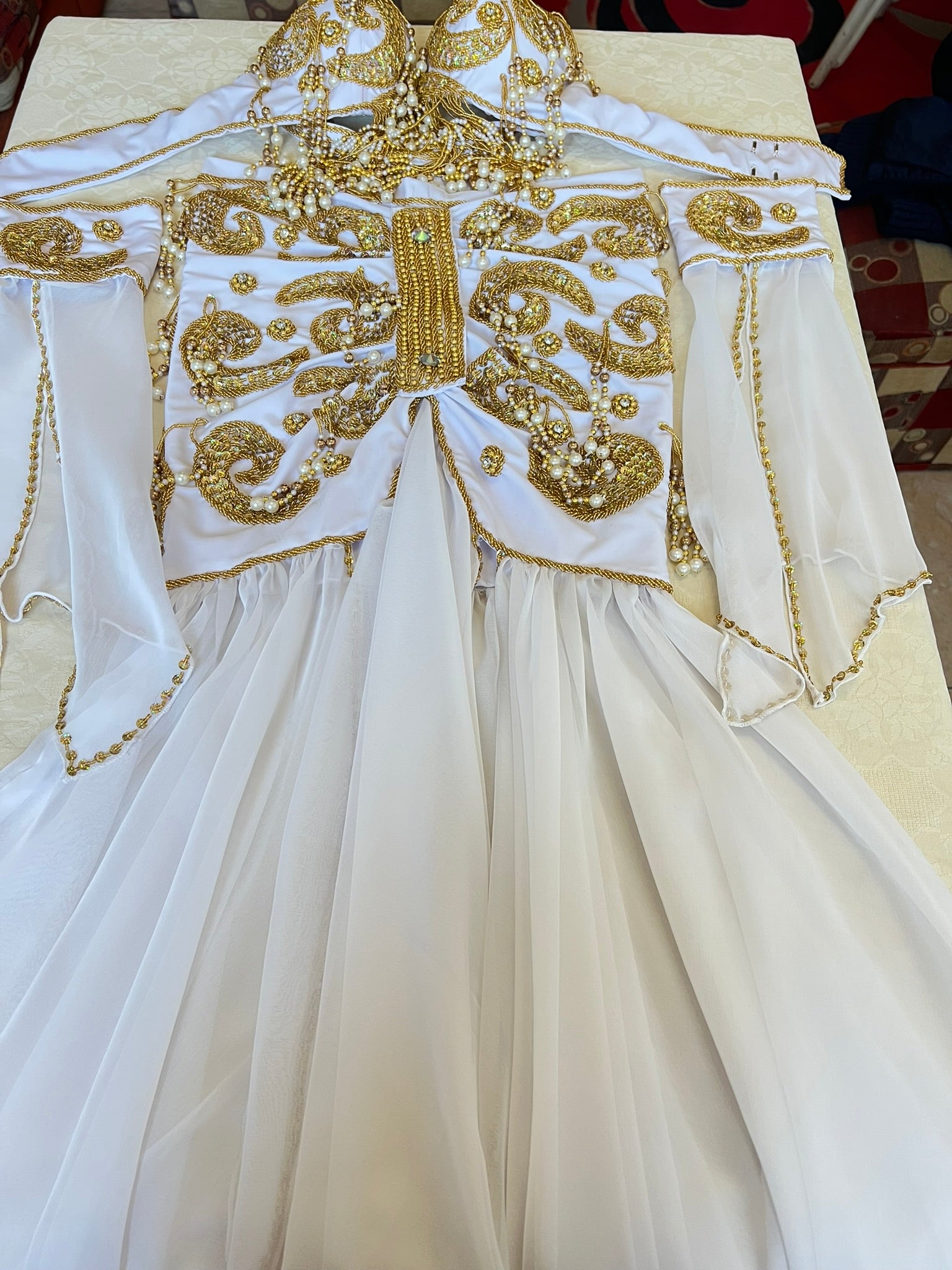 Professional belly dance costume, Handmade beaded embellished belly dance skirt and bra set, High quality