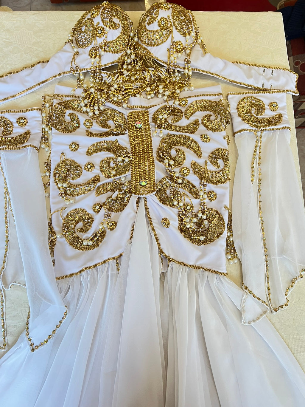 Professional belly dance costume, Handmade beaded embellished belly dance skirt and bra set, High quality
