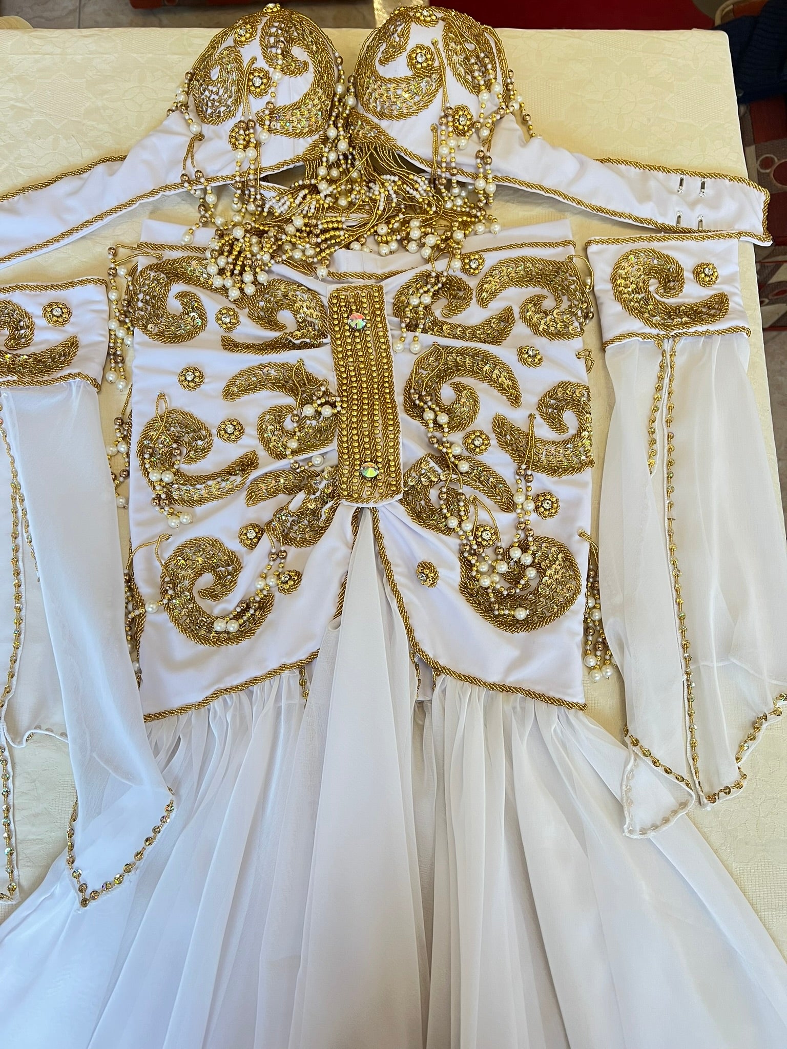 Professional belly dance costume, Handmade beaded embellished belly dance skirt and bra set, High quality