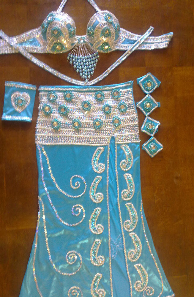 Professional Belly Dance Costume from Egypt BELLYDANCE Custom Made Any Colour, New Gypsy Dance Outfit, Handmade Embroidered Costume
