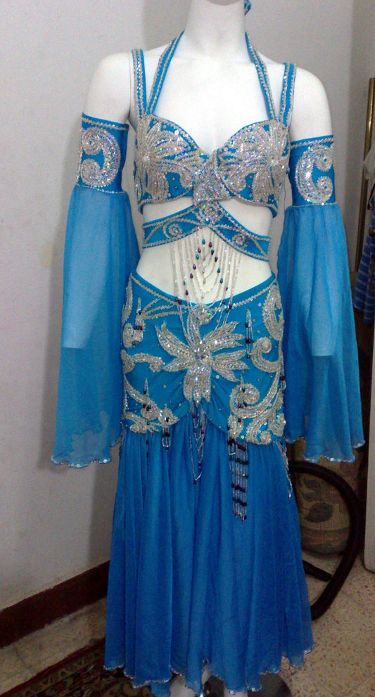 Egyptian professional belly dance costume, Custom-made Belly dance Dress, Gypsy oriental dance, handmade stitched oriental dance outfit.