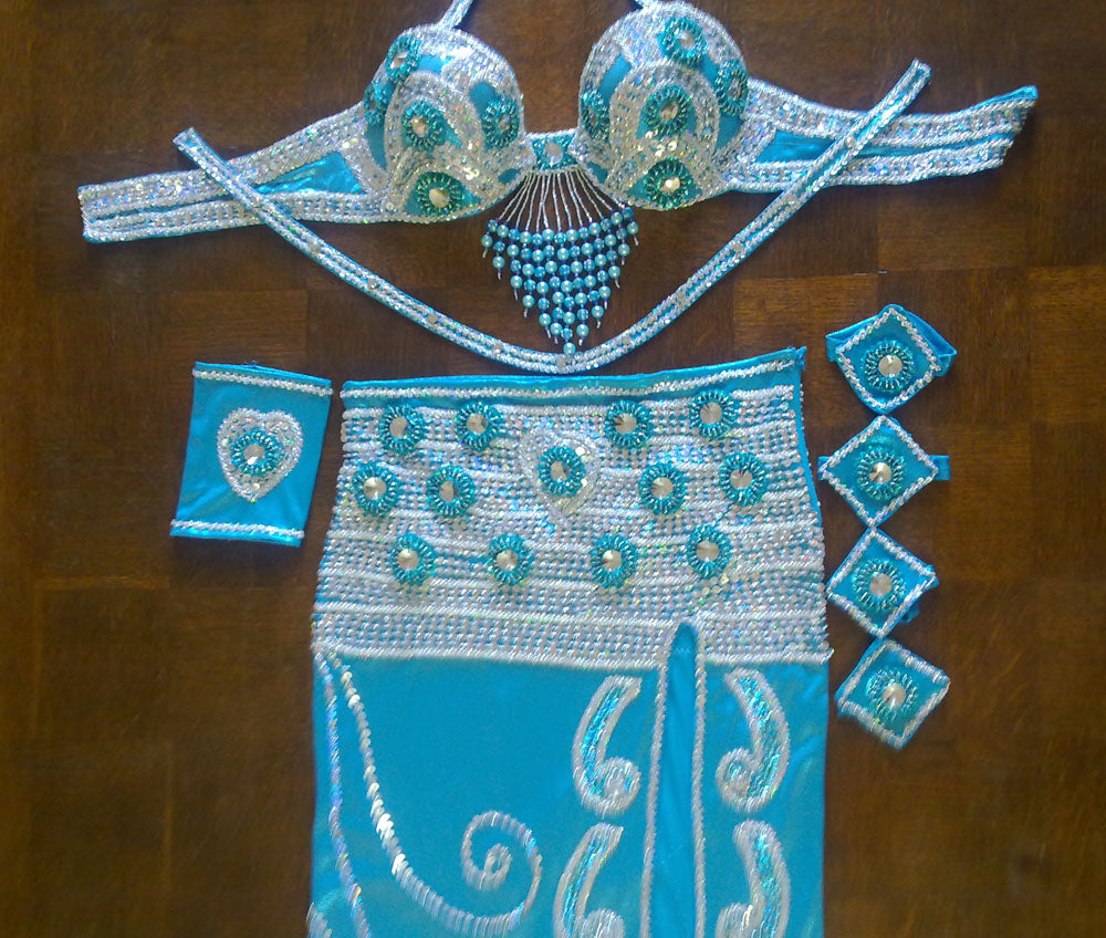 Professional Belly Dance Costume from Egypt BELLYDANCE Custom Made Any Colour, New Gypsy Dance Outfit, Handmade Embroidered Costume