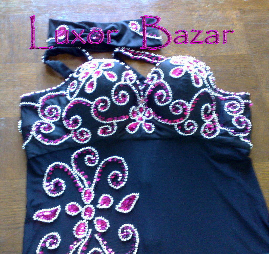 Sexy ägyptisches professionelles Bauchtanzkostüm, Bauchtanzkleid nach Maß, neues orientalisches Einteilerkleid, handgemachtes besticktes Tanzkleid