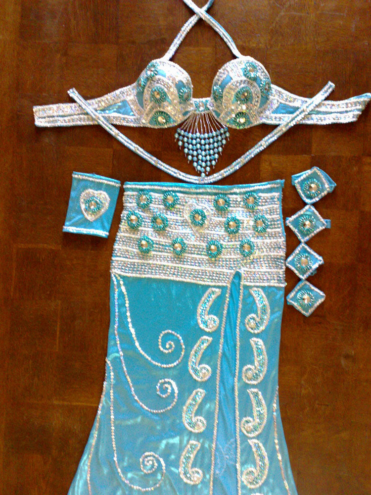 Professional Belly Dance Costume from Egypt BELLYDANCE Custom Made Any Colour, New Gypsy Dance Outfit, Handmade Embroidered Costume