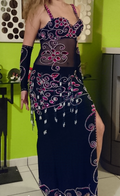 Sexy ägyptisches professionelles Bauchtanzkostüm, Bauchtanzkleid nach Maß, neues orientalisches Einteilerkleid, handgemachtes besticktes Tanzkleid