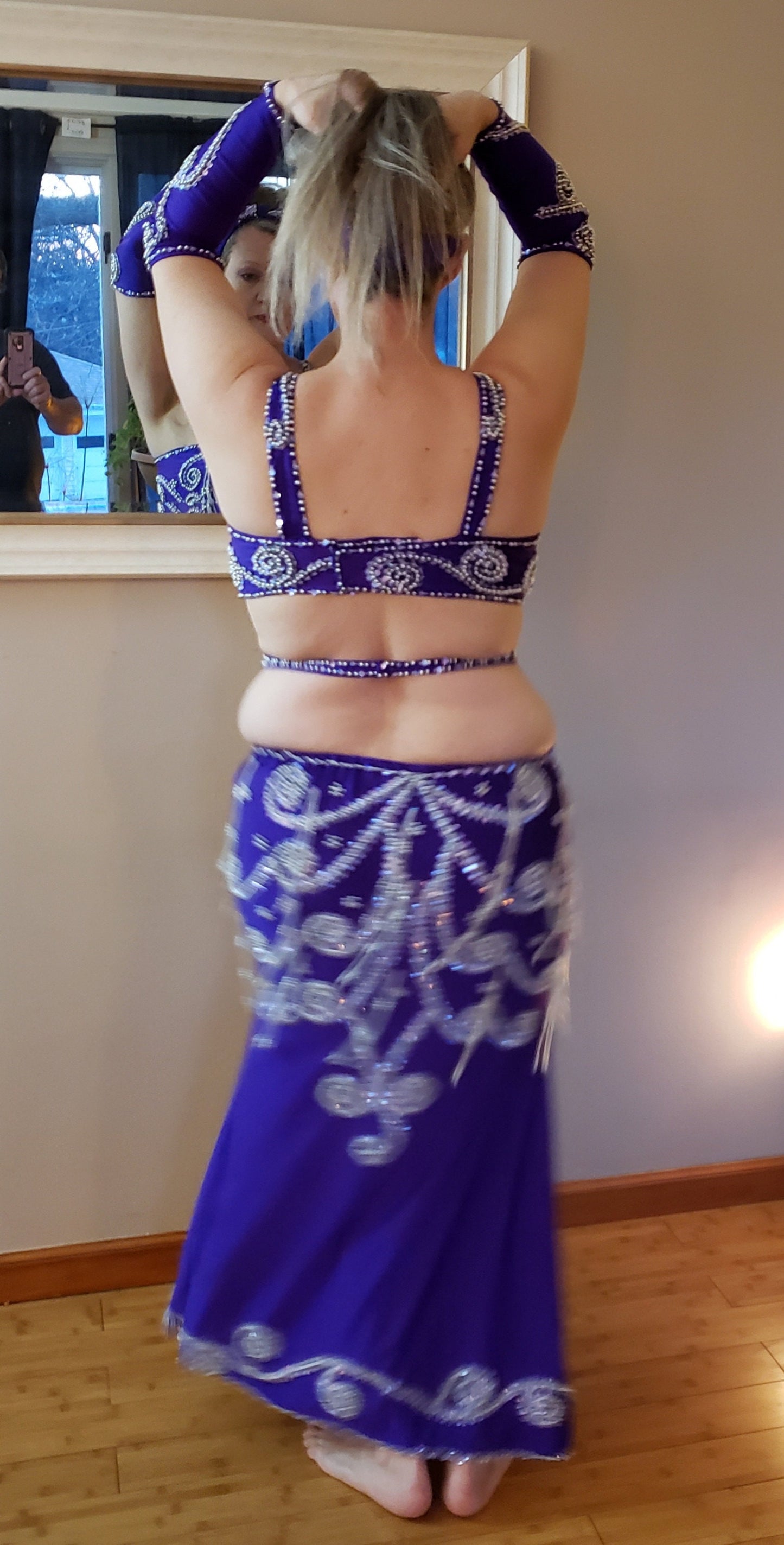 Professional Custom-Made Belly Dance Costume BELLYDANCE Dress + 2 Sleeves, Handmade Embroidered oriental dance outfit, made to order dress.