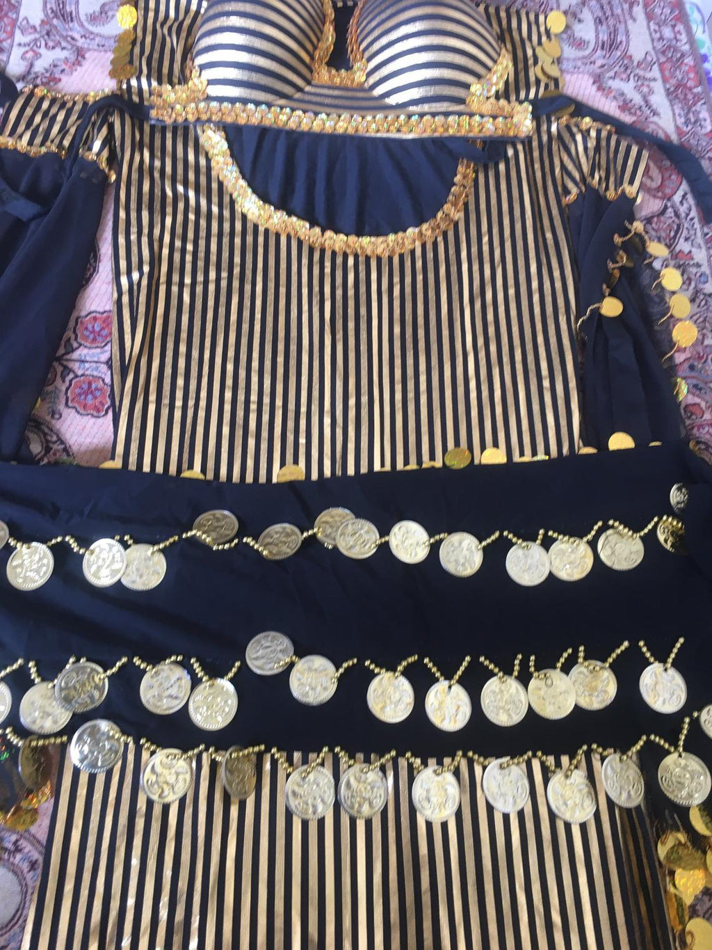 Egyptian Belly Dance Costume, Saidi Dress, Baladi Galabia, Fallahi Abaya with Bra, Oriental dance handmade embellished outfit, بدلة رقص شرقى