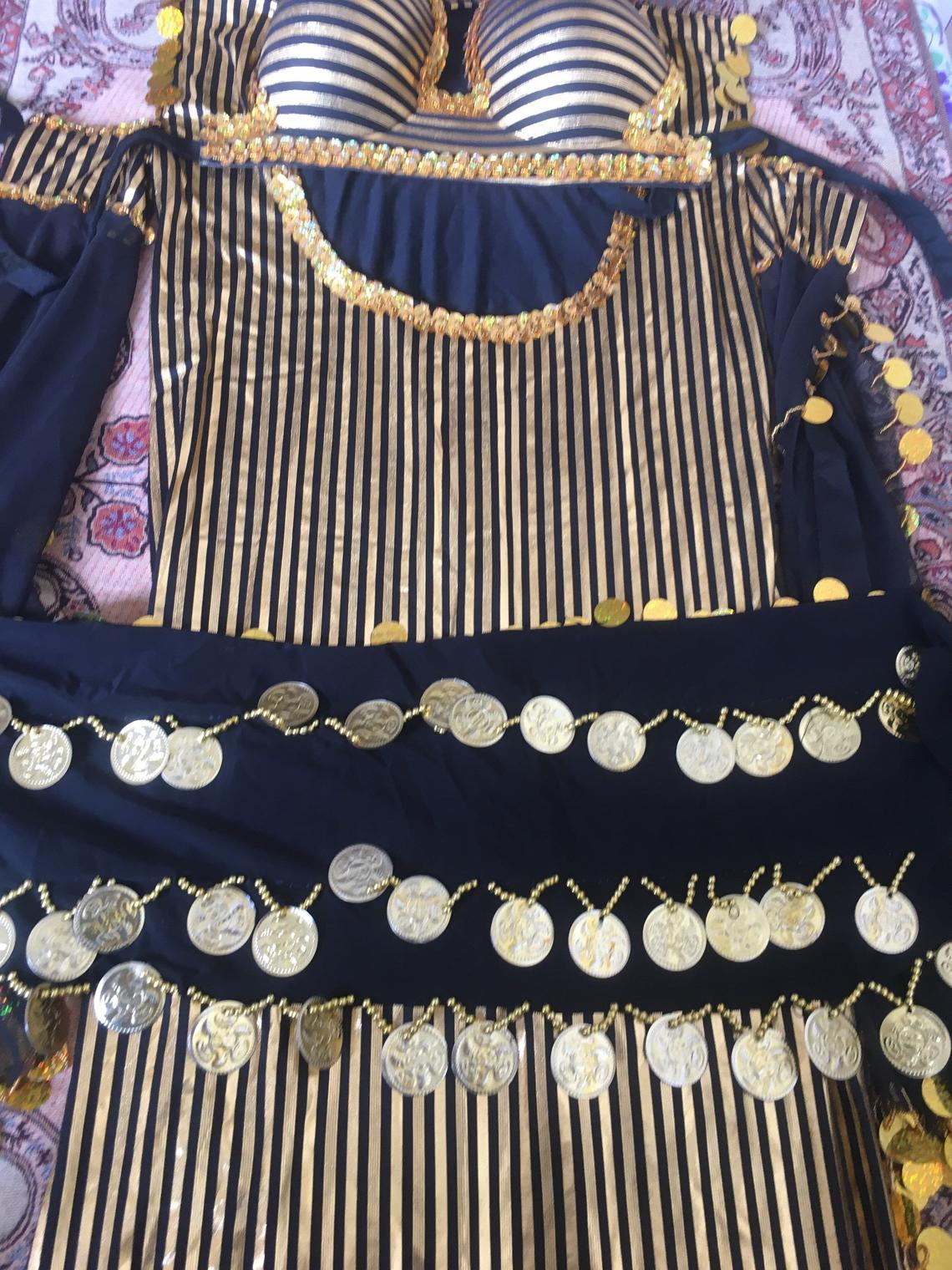 Egyptian Belly Dance Costume, Saidi Dress, Baladi Galabia, Fallahi Abaya with Bra, Oriental dance handmade embellished outfit, بدلة رقص شرقى