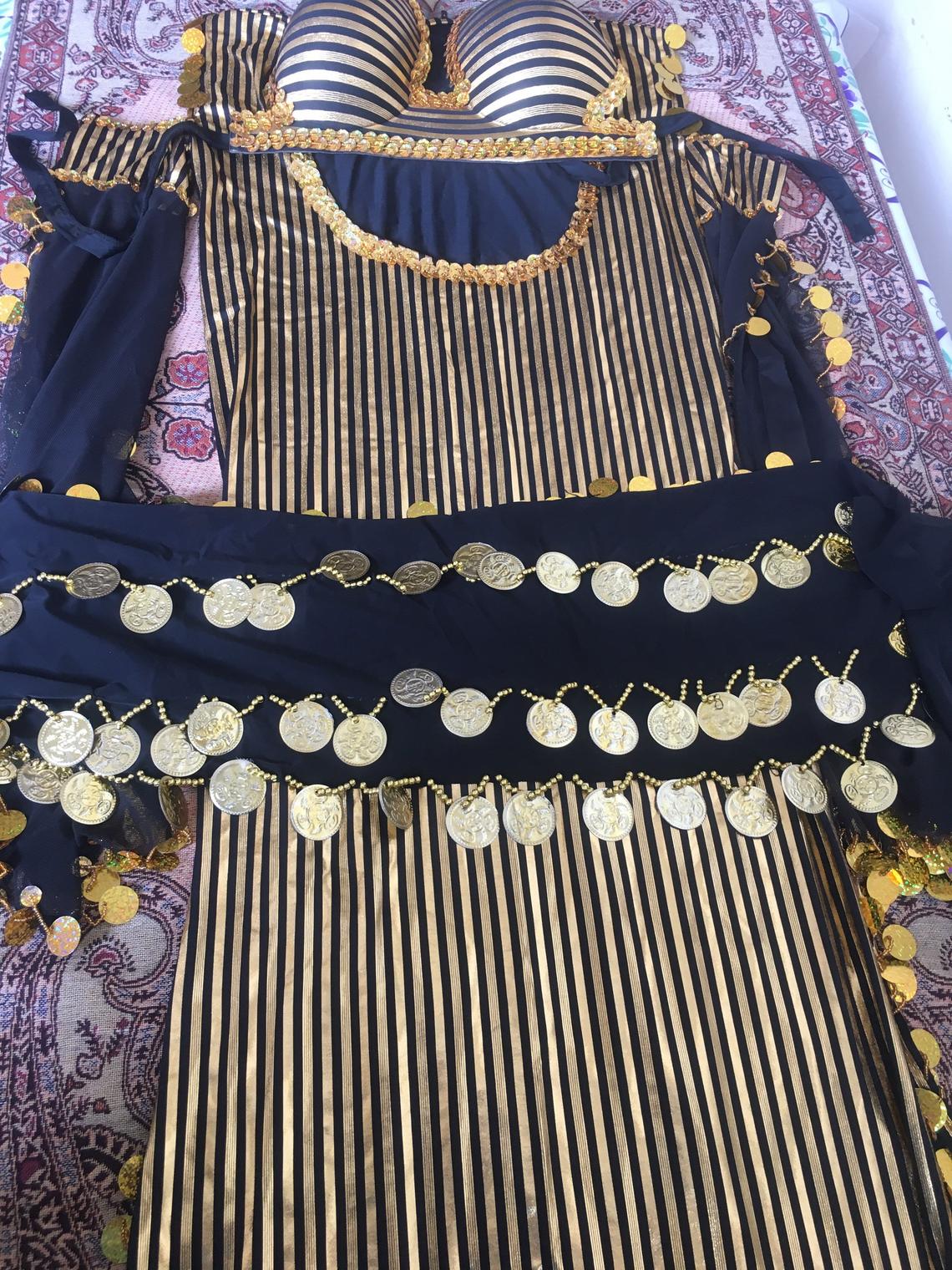 Egyptian Belly Dance Costume, Saidi Dress, Baladi Galabia, Fallahi Abaya with Bra, Oriental dance handmade embellished outfit, بدلة رقص شرقى