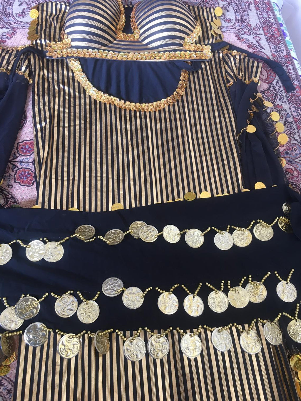 Egyptian Belly Dance Costume, Saidi Dress, Baladi Galabia, Fallahi Abaya with Bra, Oriental dance handmade embellished outfit, بدلة رقص شرقى