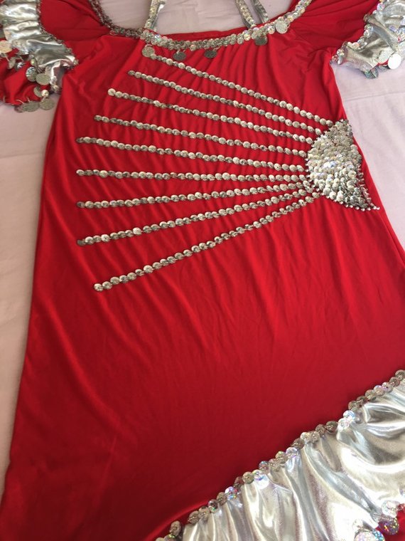 Egyptian Belly Dance Dress Iskandaryan Costume, Galabia, Fallahi, Melaya dress جلابية رقص شرقى اسكندرانى