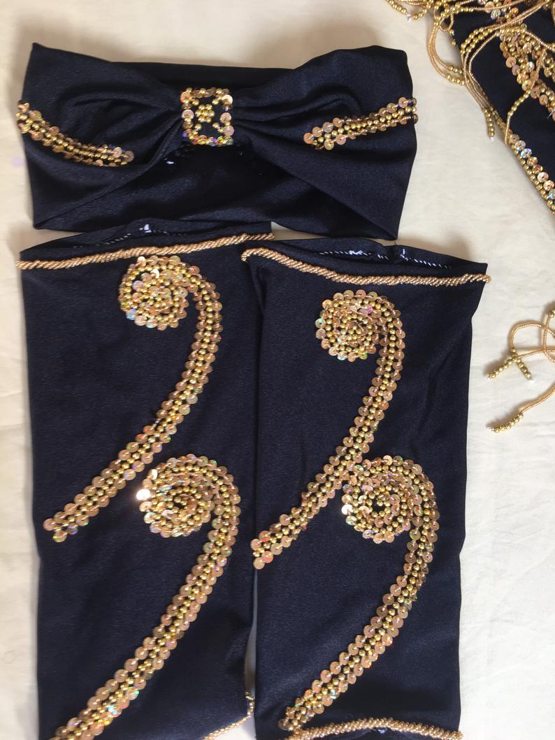 Luxury Custom Belly Dance Costume | Embroidered Oriental Dress with Sleeves | Professional Handmade for Any Size