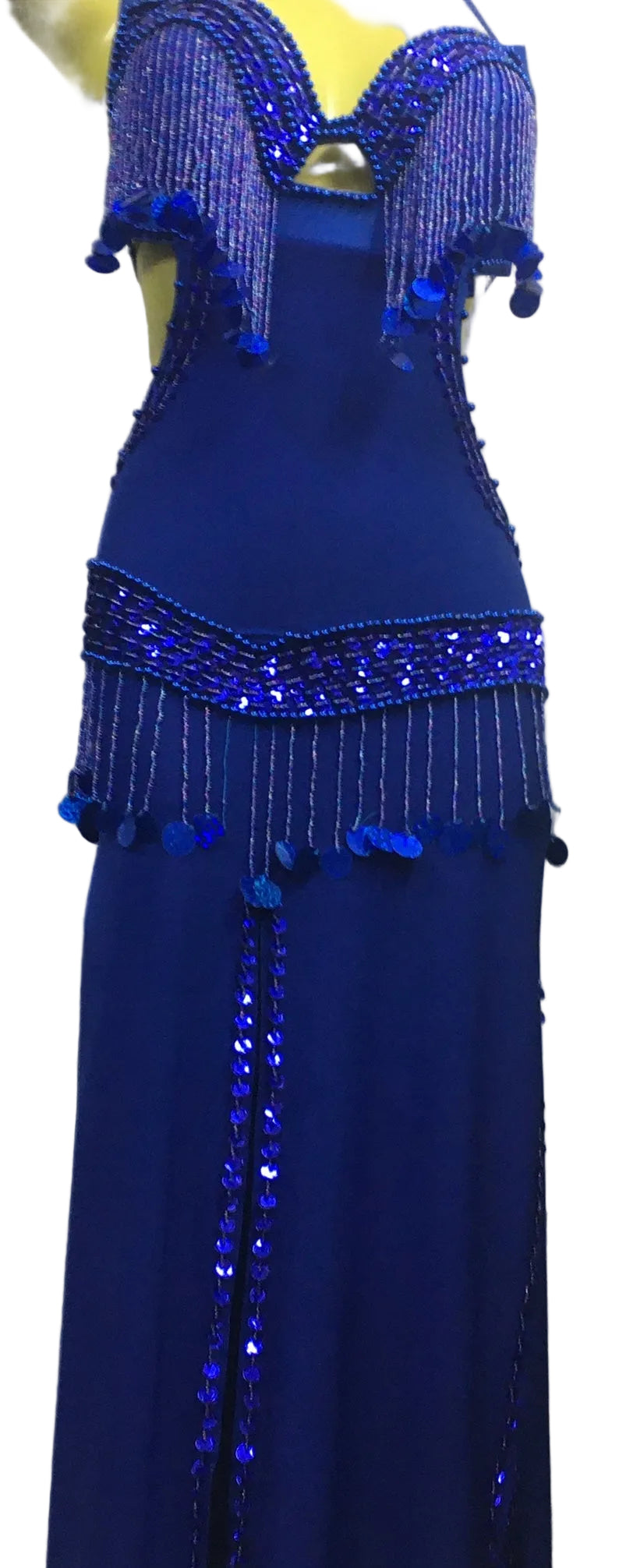 Egyptian Sexy belly dance costume, handmade embroidered bellydance dress unisize