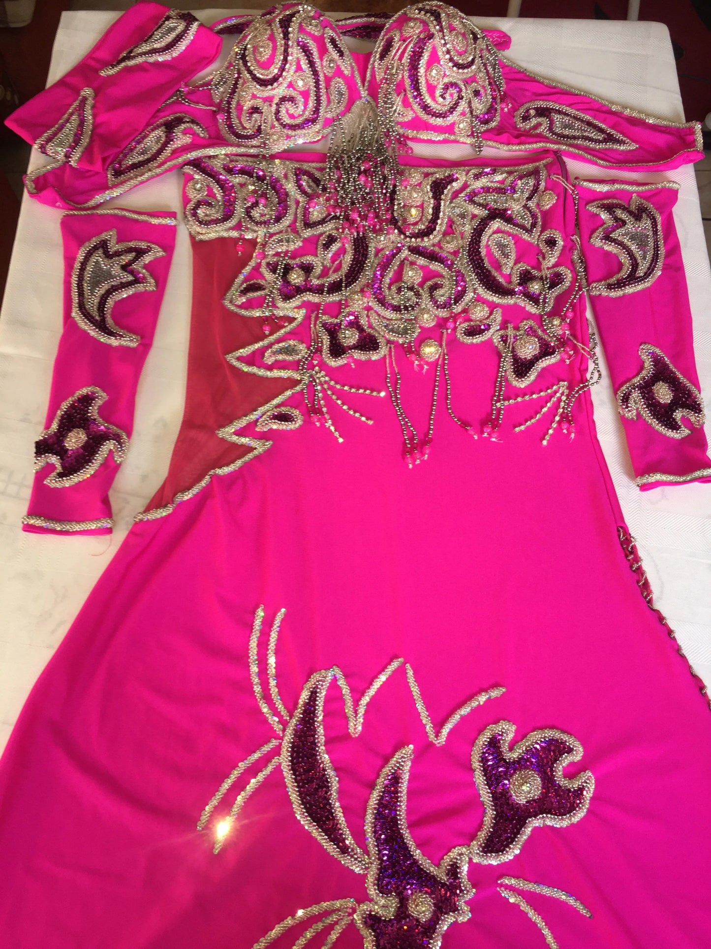 Professional Belly Dance Costume From Egypt BELLYDANCE Custom Made Any Colour ,New Gypsy Dance Outfit, Handmade Embroidered Costume