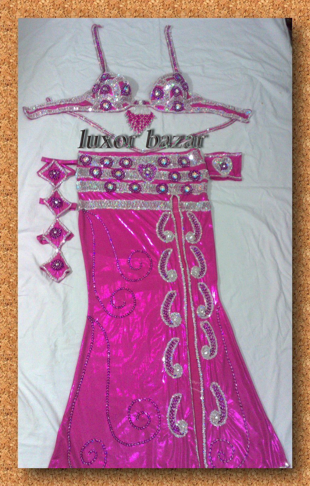 Professional Belly Dance Costume from Egypt BELLYDANCE Custom Made Any Colour, New Gypsy Dance Outfit, Handmade Embroidered Costume