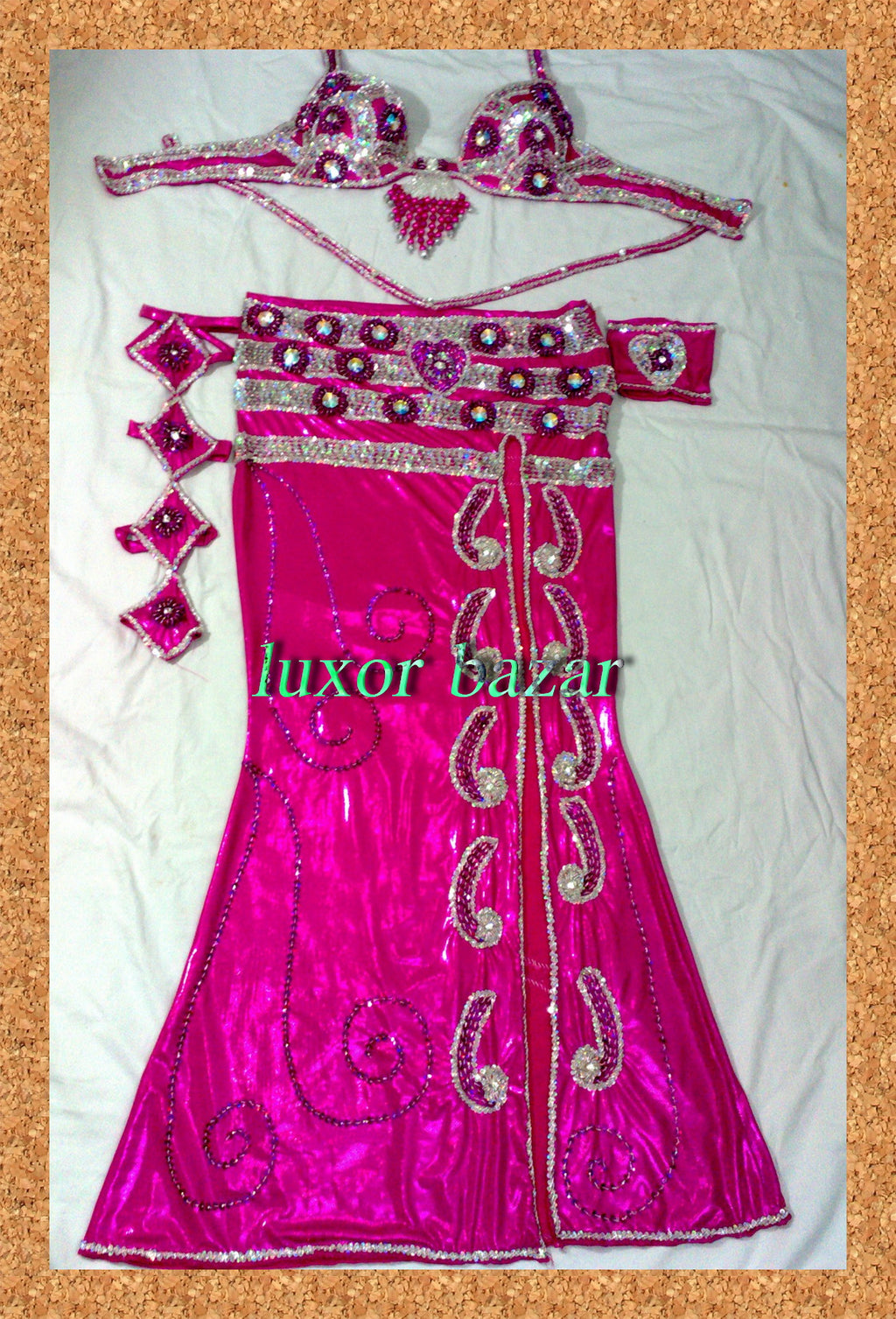 Professional Belly Dance Costume from Egypt BELLYDANCE Custom Made Any Colour, New Gypsy Dance Outfit, Handmade Embroidered Costume