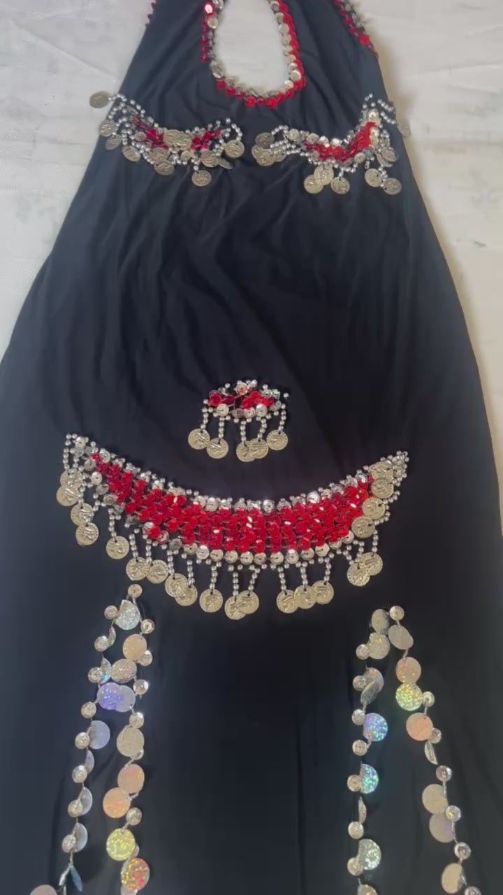 Belly Dance Dress, Costume, Saidi Galabia, Egyptian Oriental Sexy Abaya, Fallahi outfit, بدلة رقص شرقى