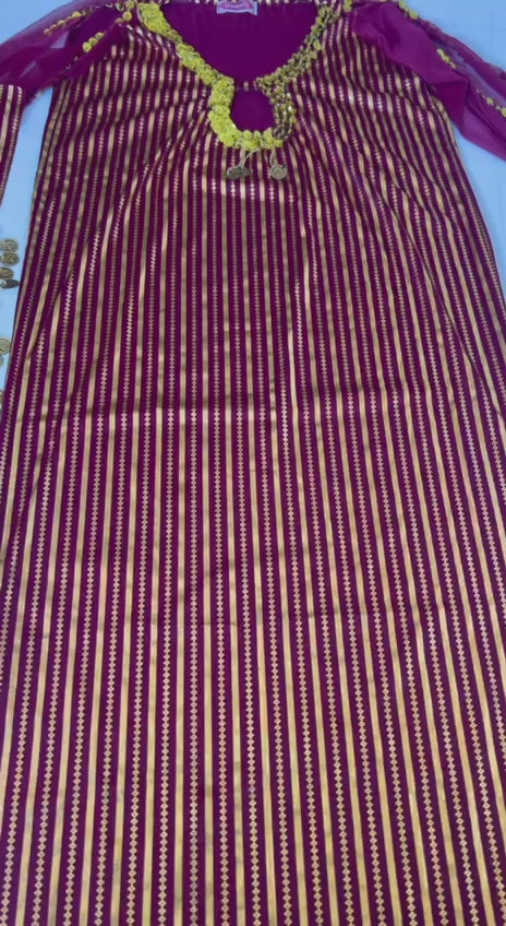 Neues ägyptisches Bauchtanzkleid, Galabia für orientalischen Tanz im Fallahi-Stil, handgefertigt