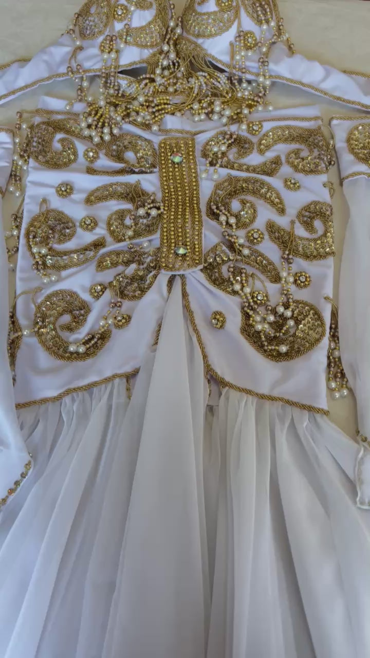 Professional belly dance costume, Handmade beaded embellished belly dance skirt and bra set, High quality