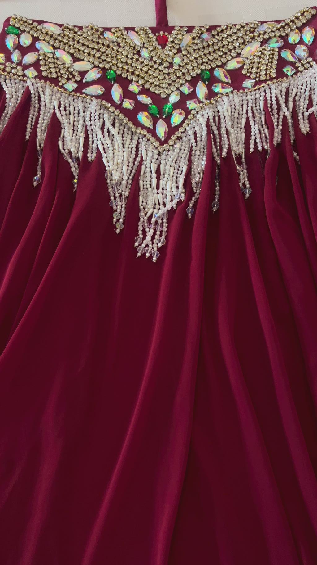 Luxury Deep Red Belly Dance Costume | Professional Egyptian Performance Outfit