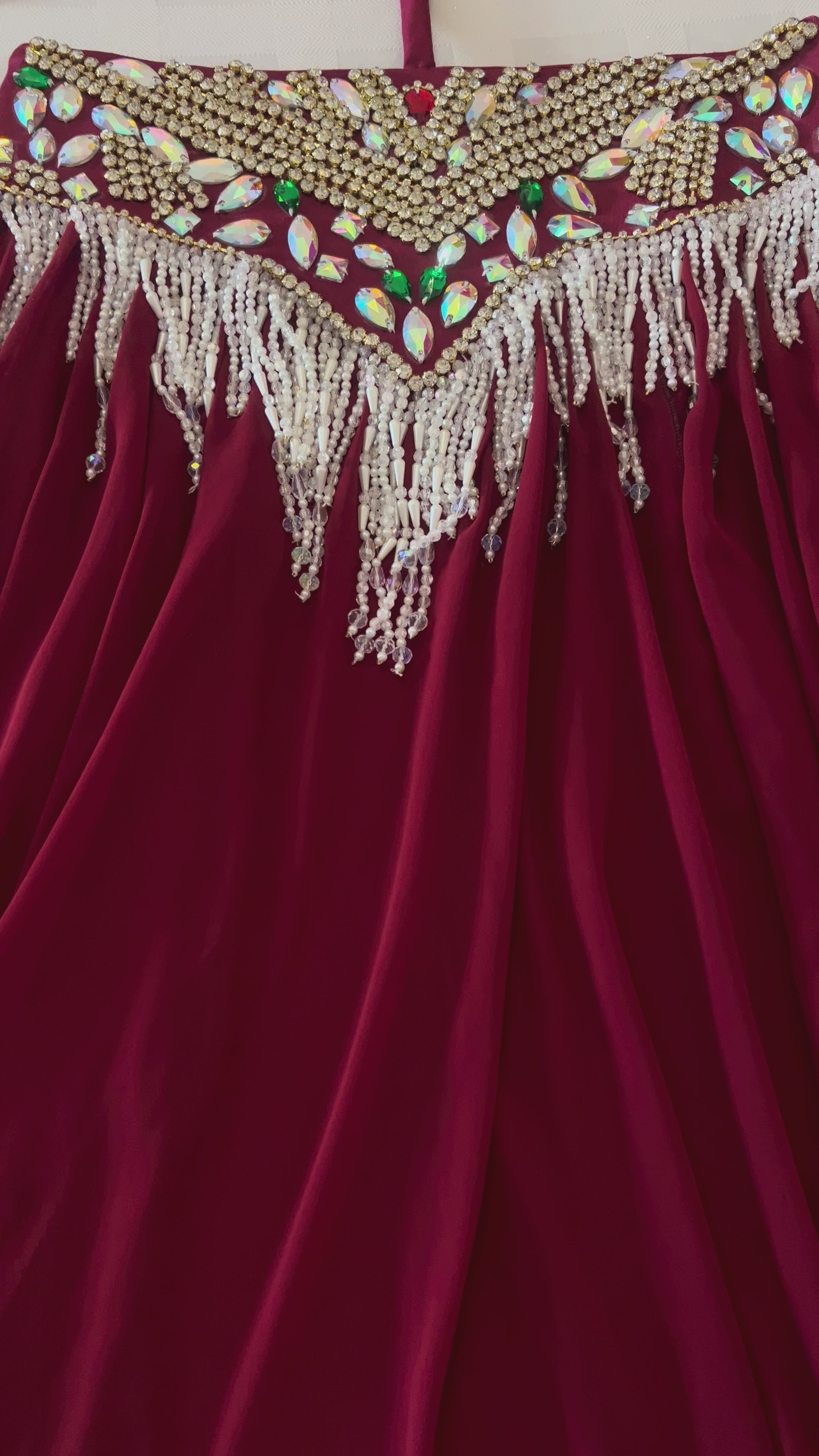 Premium Quality Professional Belly Dance Costume/ elegant deep red dancing outfit