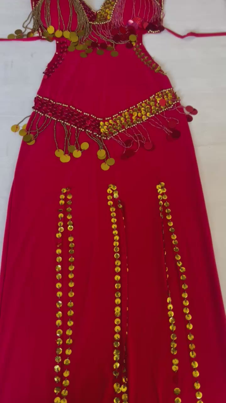 Egyptian Sexy Belly Dance Costume – Handmade Beaded Dress (بدلة رقص)